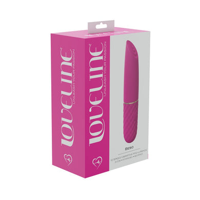 LoveLine Beso 10 Speed Vibrating Mini-Lipstick Vibrator- Pink