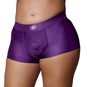 Ouch! Vibrating Strap-on Boxer- Purple