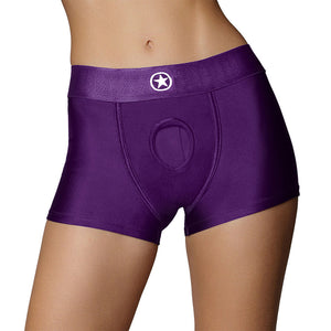 Ouch! Vibrating Strap-on Boxer- Purple