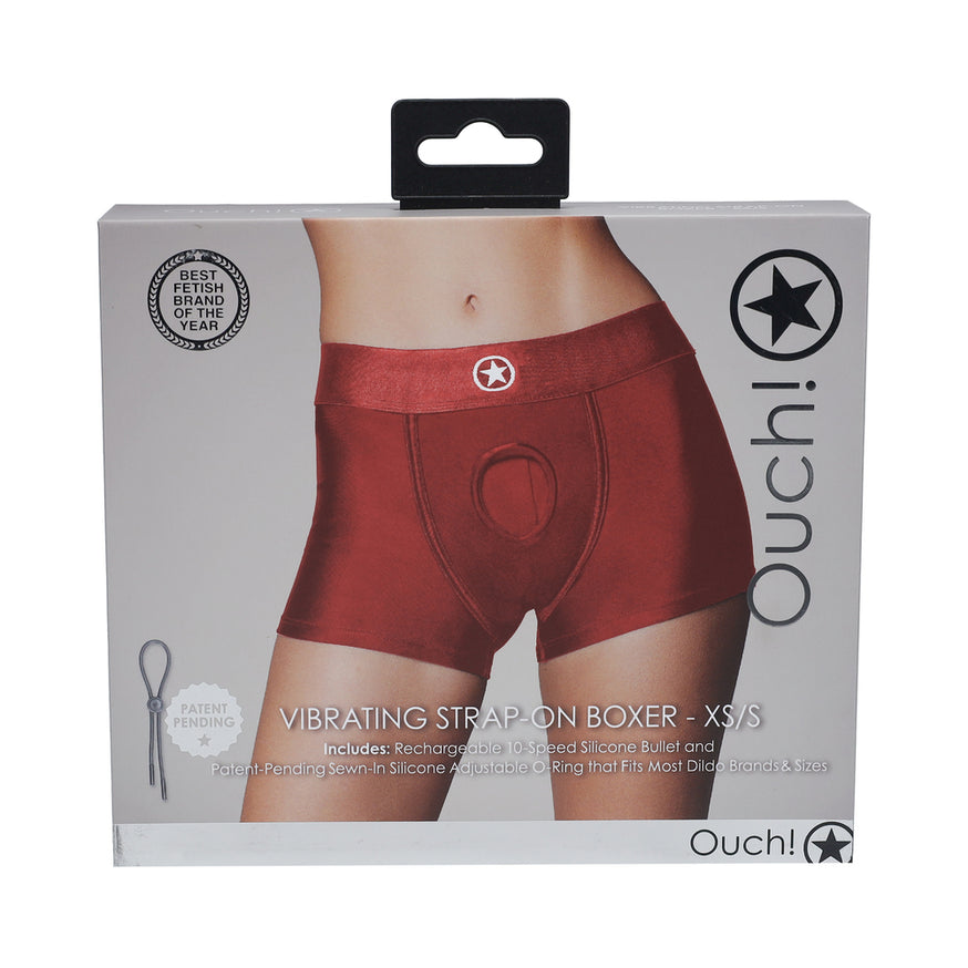 Ouch! Vibrating Strap-on Boxer- Red