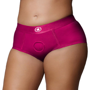 Ouch! Vibrating Strap-on Brief- Pink