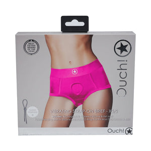 Ouch! Vibrating Strap-on Brief- Pink