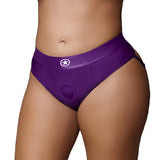 Ouch! Vibrating Strap-on Thong with Removable Butt Straps- Purple