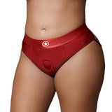 Ouch! Vibrating Strap-on Thong with Removable Butt Straps- Red