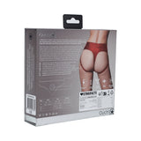 Ouch! Vibrating Strap-on Thong with Removable Butt Straps- Red