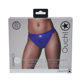 Ouch! Vibrating Strap-on Panty Harness with Open Back- Royal Blue