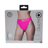 Ouch! Vibrating Strap-on Panty Harness with Open Back- Pink