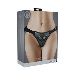 Ouch! Metallic Strap-on Harness- Gunmetal