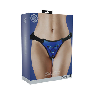 Ouch! Metallic Strap-on Harness- Metallic Blue