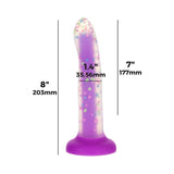 Addiction Rave 8 in. Bendable Glow-in-the-Dark Dildo- Purple Confetti