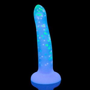 Addiction Rave 8 in. Bendable Glow-in-the-Dark Dildo- Purple Confetti