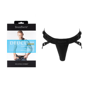 SpareParts Deuce Cover Underwear Harness- Black Double Strap - Nylon