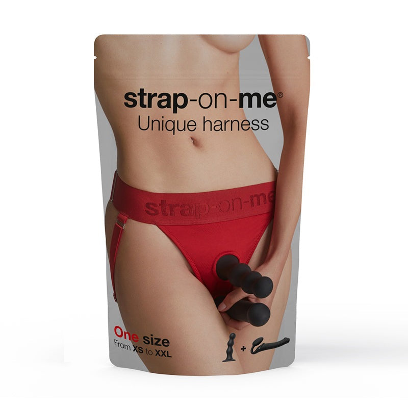 Strap-On-Me Harness Lingerie Unique One Size- Red