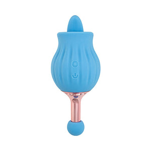 Clit-Tastic Rose Bud Dual Massager- Blue