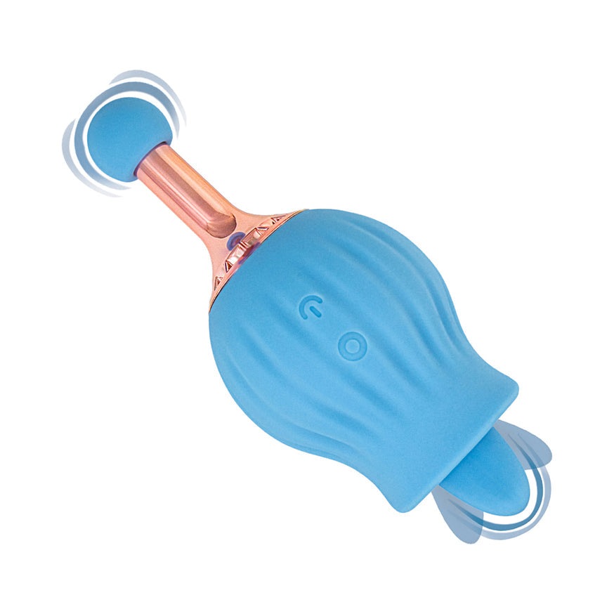 Clit-Tastic Rose Bud Dual Massager- Blue