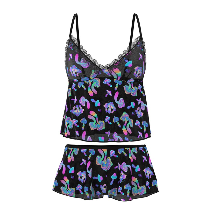 Magic Silk Hazy Dayz Cami & Short Set Mushroom