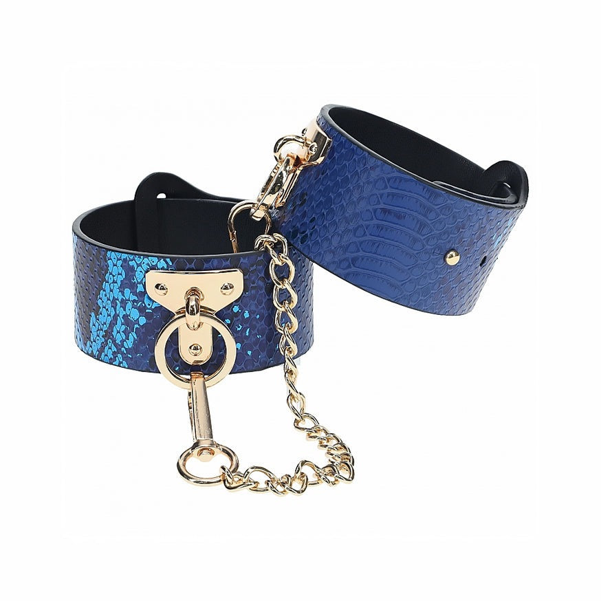 Ouch! International Florence Collection Leg Cuffs- Blue