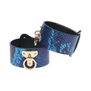 Ouch! International Florence Collection Leg Cuffs- Blue