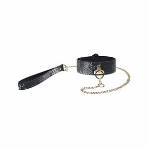 Ouch! International Florence Collection Collar with Leash- Black