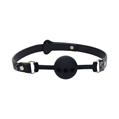 Ouch! International Florence Collection Silicone Ball Gag- Black