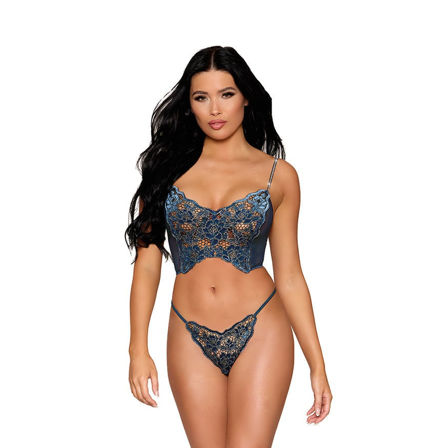 Dreamgirl Lace Bustier and G-String- Twilight