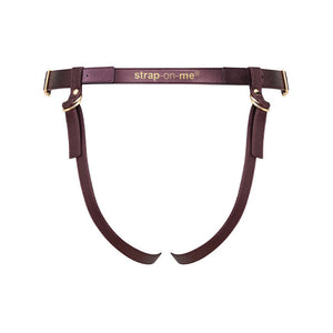 Strap-On-Me Leatherette Harness Generous One Size- Aubergine