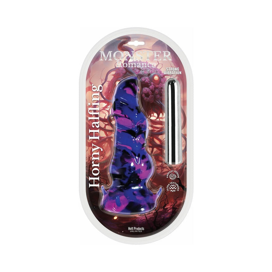 Monster Romance Horny Halfling with Vibrating Bullet Silicone Dildo 7 in.