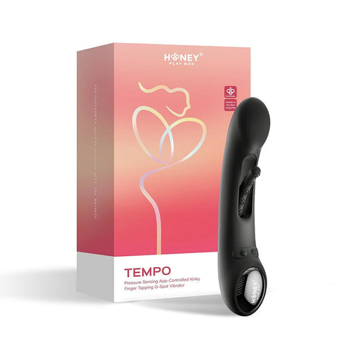 Honey Play Box Tempo Pressure Sensing App-Controlled Tapping G-Spot Vibrator- Black