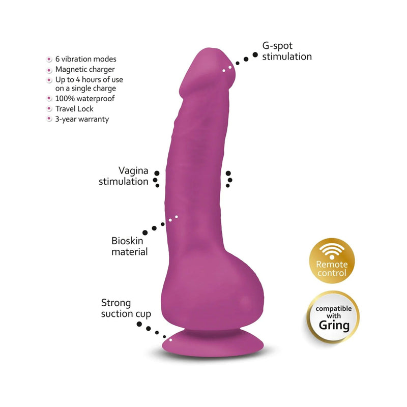 Gvibe Greal MINI 7 in. Vibrating Dildo- Fuchsia