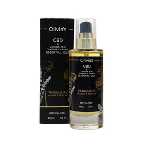 Olivia's Boudoir CBD Tranquility Massage & Body Oil 3.4 oz.