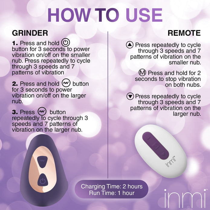 Inmi Ride N' Grind 10X Vibrating Silicone Grinder