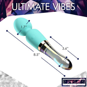 Prisms Vibra-Glass 10X Turquoise Dual Ended Silicone/Glass Wand