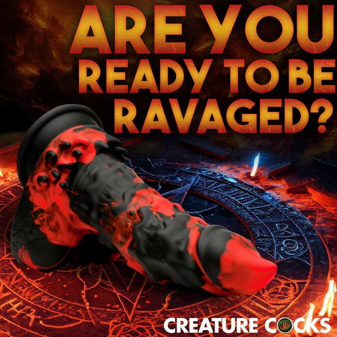 Creature Cocks Fire Demon Monster Silicone Dildo