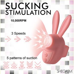 Shegasm Sucky Bunny Clit Stimulator - Pink