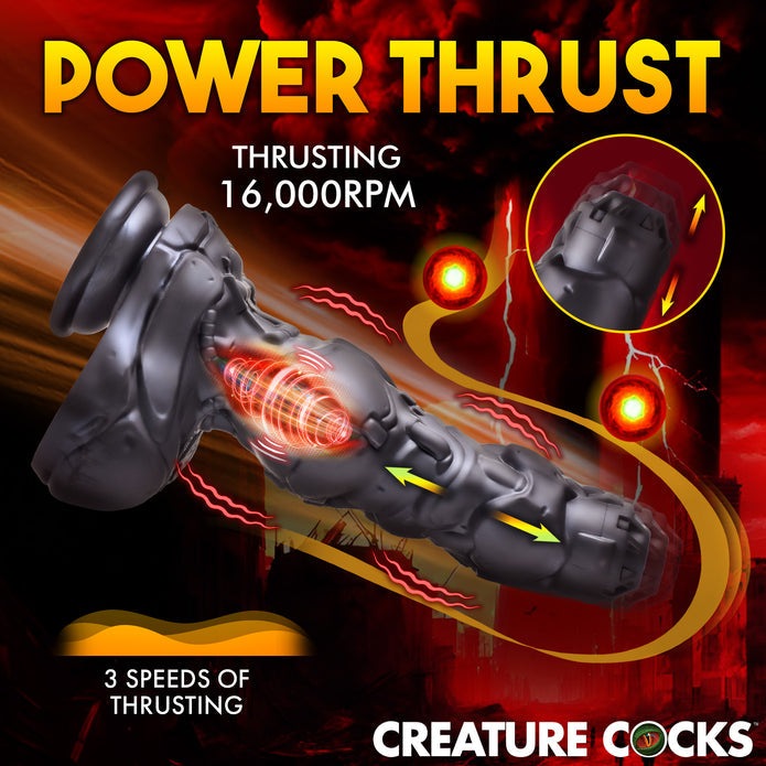 Cyborg Cock Thrusting & Vibrating Silicone Dildo