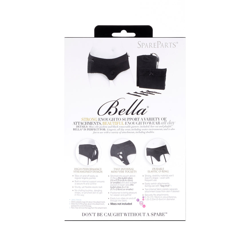 SpareParts Bella Cleavage Booty Short Harness- Black