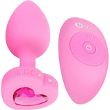 B-Vibe Vibrating Heart Shape Jewel Plug Pink S/M