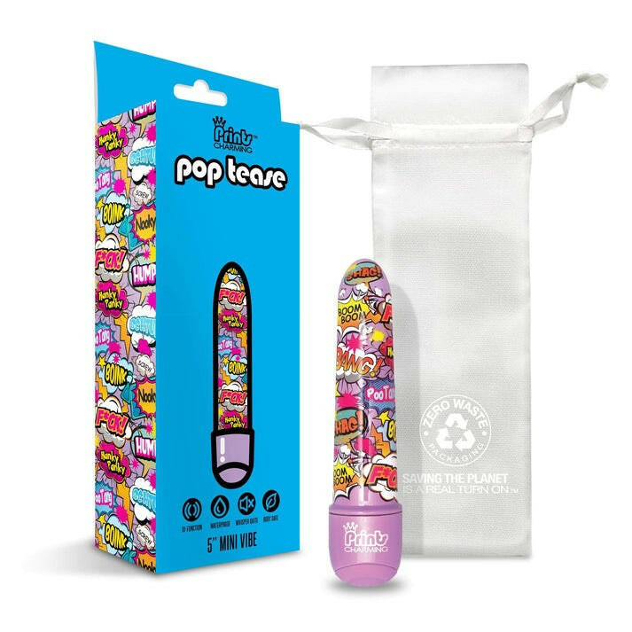 Pop Tease Classic Vibrator, F*ck, Purple w/storage bag