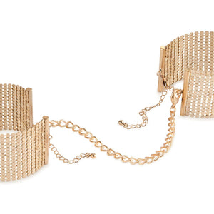 Bijoux Indiscrets Désir Métallique Mesh Handcuffs- Gold