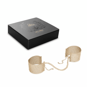 Bijoux Indiscrets Désir Métallique Mesh Handcuffs- Gold