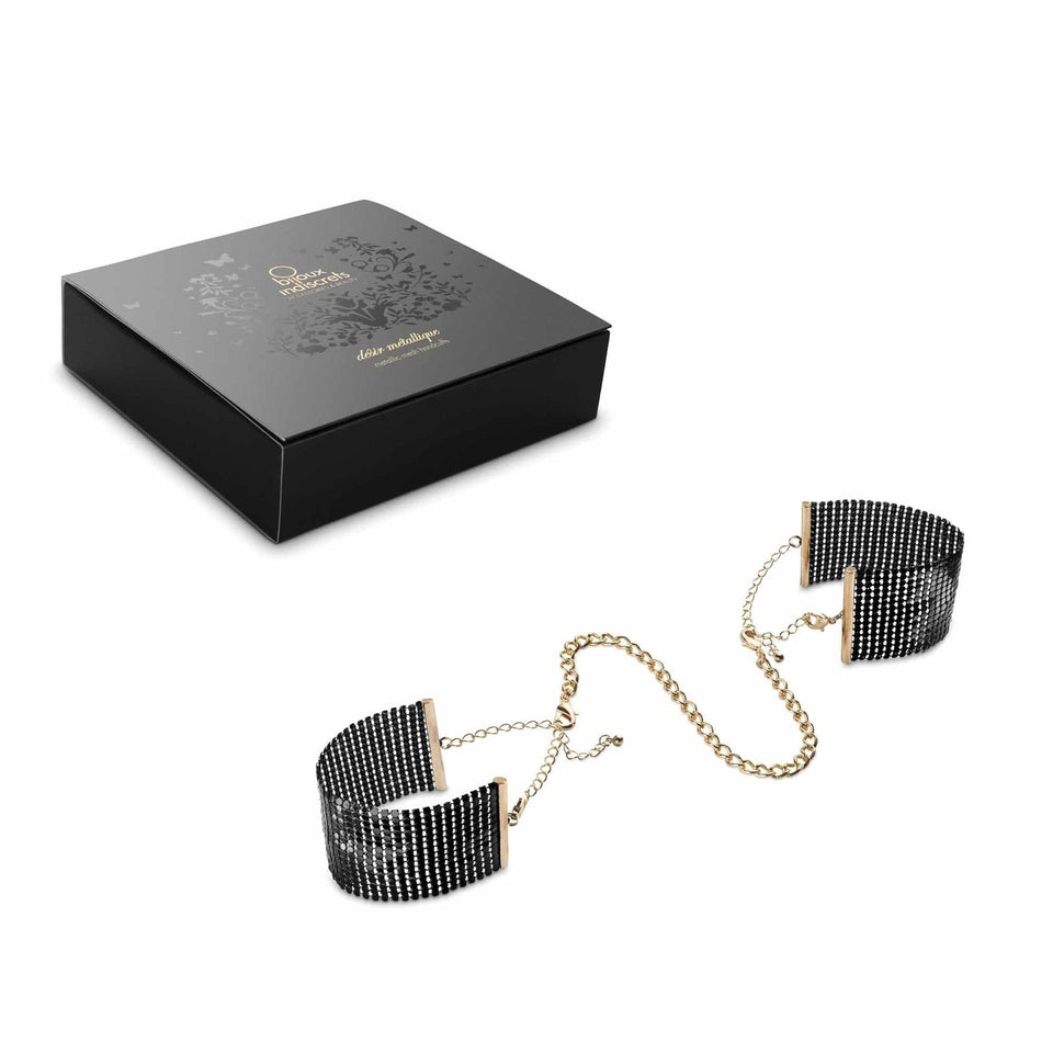 Bijoux Indiscrets Désir Métallique Mesh Handcuffs- Black