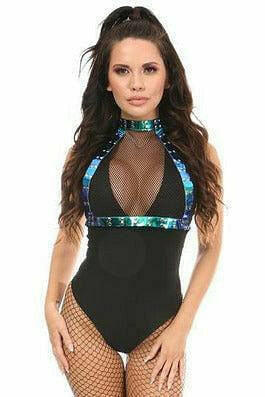 Teal/Blue Holo Fishnet Harness