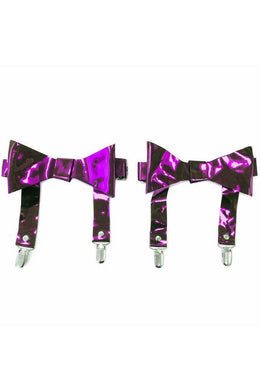 Purple Metallic Garters set of 2