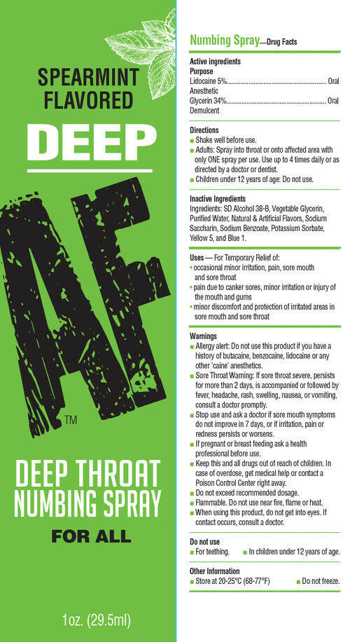 Deep AF Numbing Throat Spray- Mint