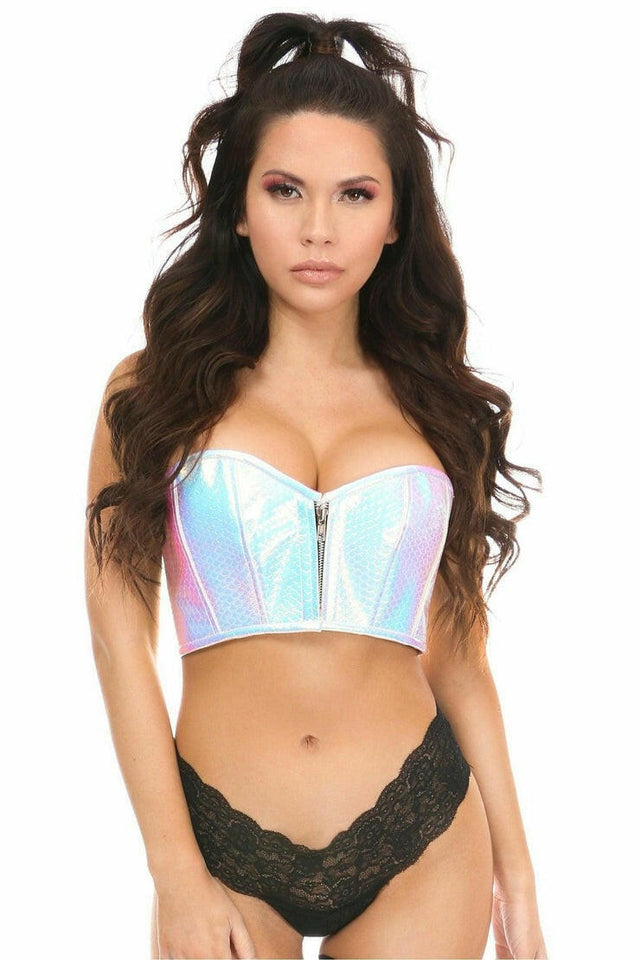 Lavish Mermaid Holo Short Bustier Top