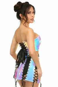 Lavish 2 PC Blue/Purple Holo Bustier & Skirt Set