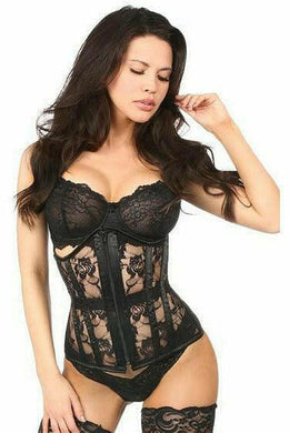 Lavish Black Sheer Lace Under Bust Corset