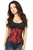 Lavish Red Underbust Corset w/Black Lace Overlay