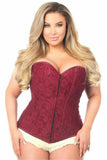 Lavish Wine Lace Overbust Corset w/Zipper