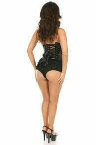 Lavish Black Patent PVC Underwire Bustier